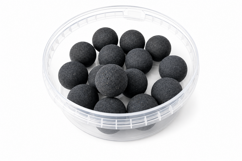 Catfish Pro Black Halibut 24mm Black Wafters In Resealable Tub | Catfish Bait