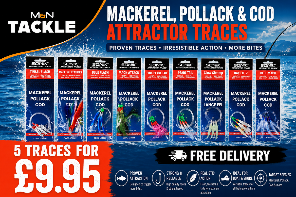 Sonik Mackerel Trace Bundles x 5 or 10 Packs | Mackerel, Cod, Pollock, Bream