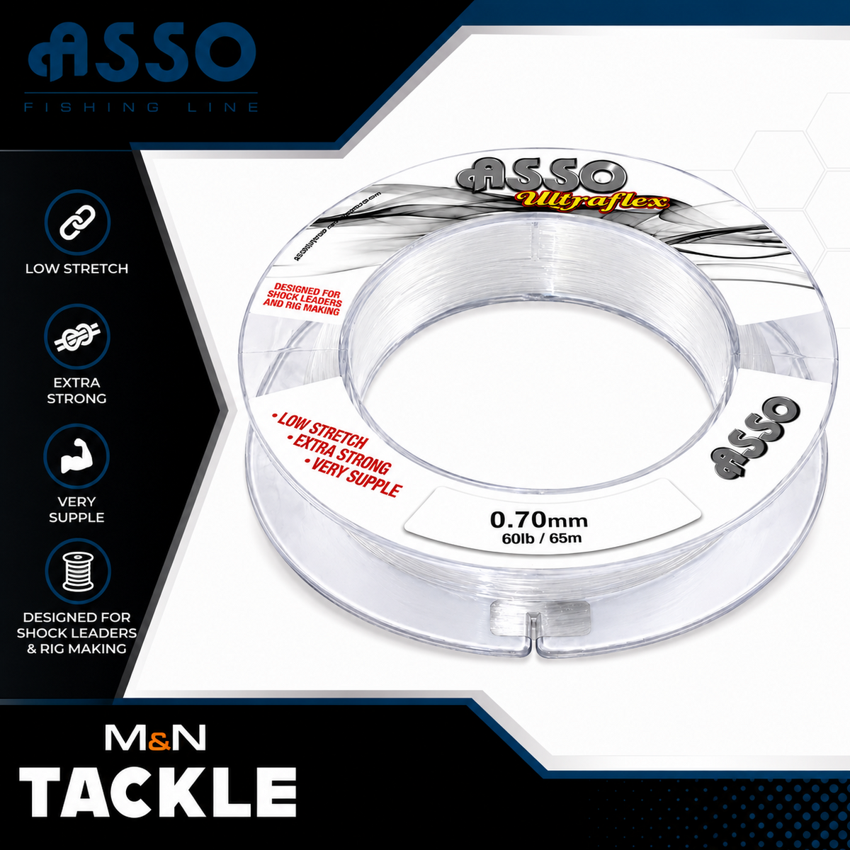ASSO ULTRAFLEX BANGLES SHOCKLEADER/RIG BODY MONO | SEA FISHING ACCESSORIES