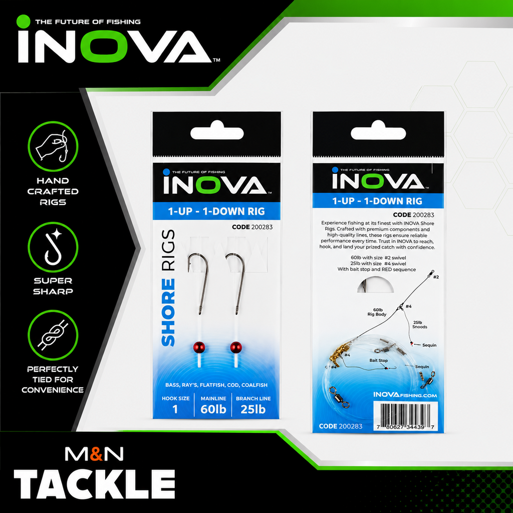 INOVA 1 UP 1 DOWN READY TIED SEA RIGS | SEA FISHING RIGS, COD, BASS, BREAM, RAYS