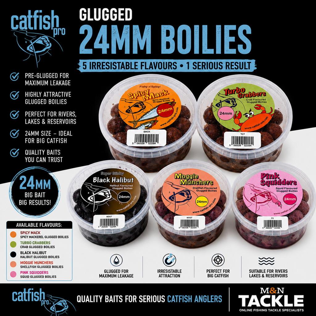 Catfish Pro 24mm Glugged Boilies - Full Range of Flavours | Catfish Baits