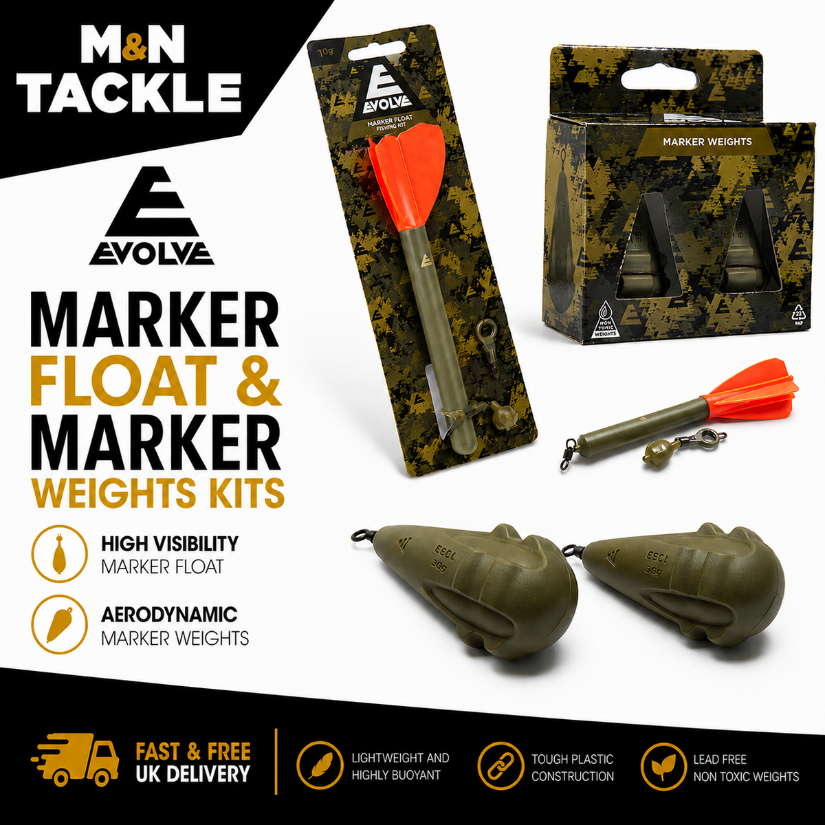 Evolve Tackle Marker Float & Marker Weight Kits - New | Carp Fishing Accessories