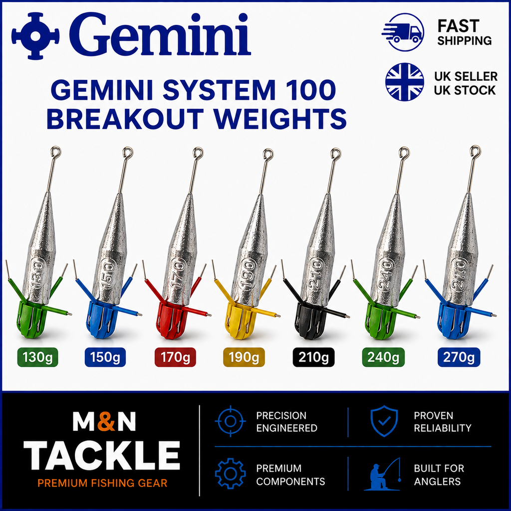 GEMINI TACKLE SYSTEM 100 BREAKOUT WEIGHTS - 5 & 10 PACKS | SEA FISHING WEIGHTS