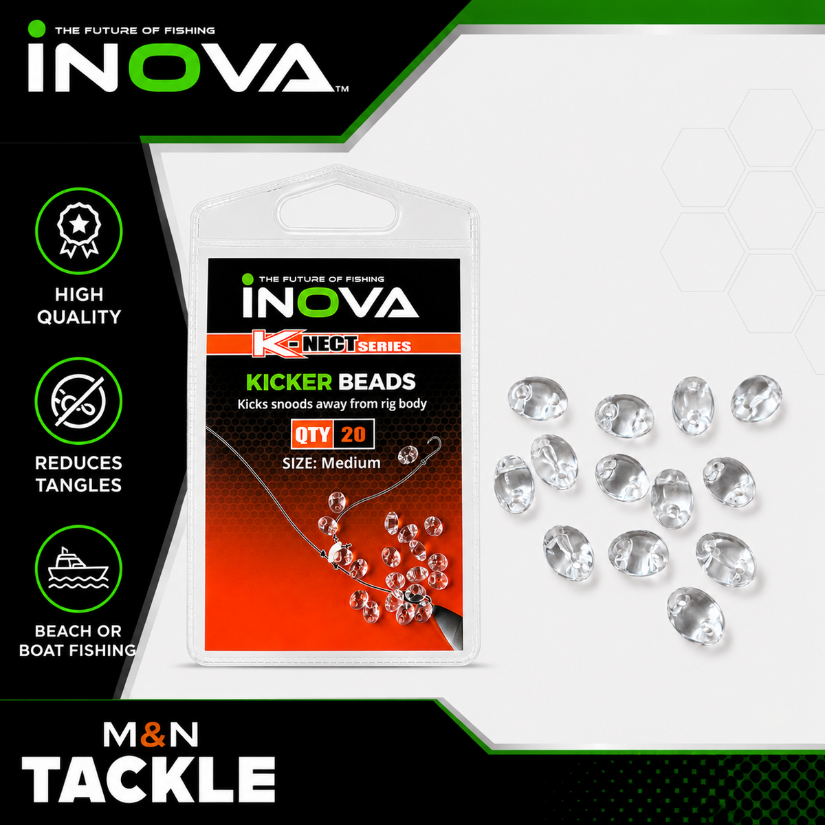 INOVA KICKER BEADS x 20 PER PACKET  | SEA FISHING RIG ACCESSORIES