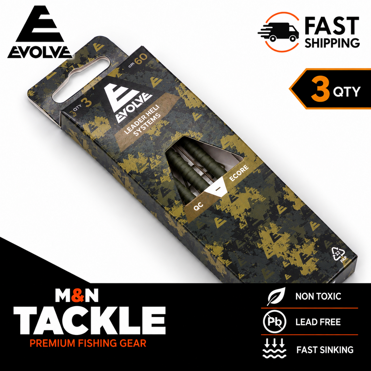 EVOLVE TACKLE ECORE LEAD FREE LEADERS - LEADER HELI SYSTEMS - CARP FISHING
