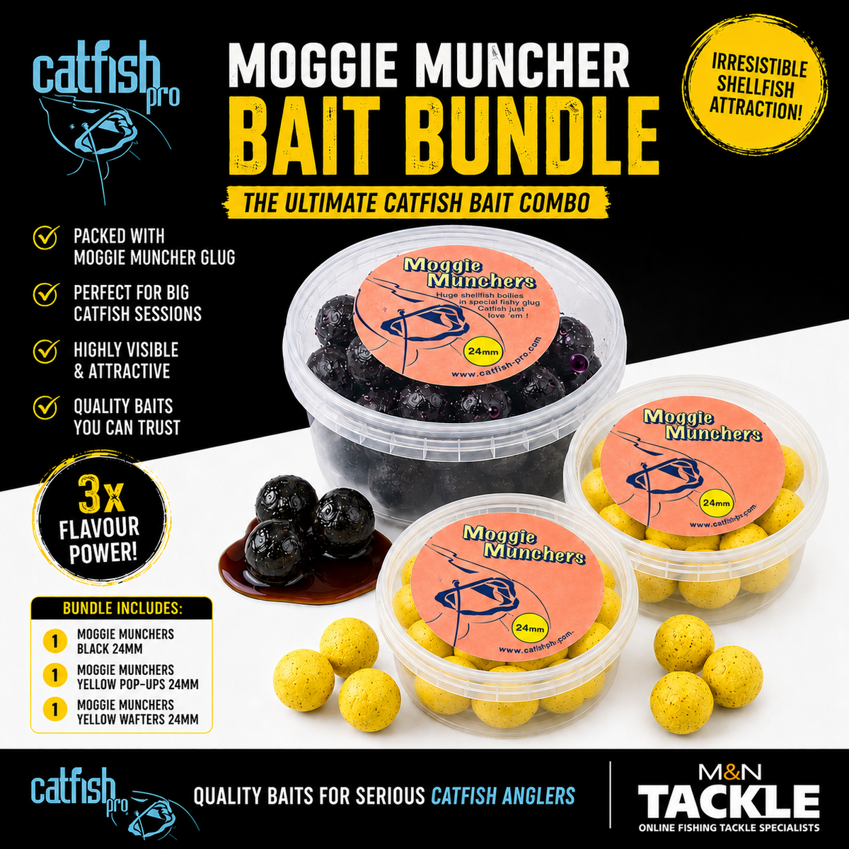 CATFISH PRO 24mm MOGGIE MUNCHER BAIT BUNDLE! | CATFISH FISHING BAIT