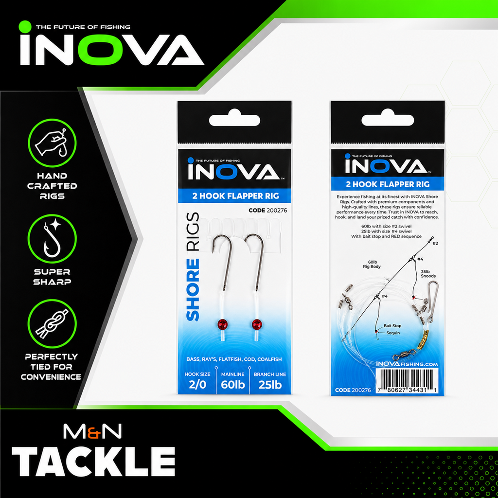 INOVA 2 HOOK FLAPPER READY TIED SEA RIGS | SEA FISHING RIGS