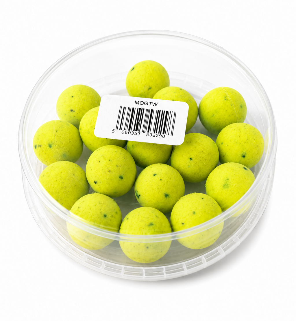 Catfish Pro Moggie Muncher 24mm Yellow Wafters In Resealable Tub | Catfish Bait
