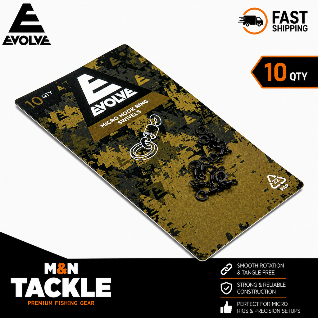 EVOLVE TACKLE MICRO HOOK RING SWIVELS  | CARP FISHING ACCESSORIES EVO086
