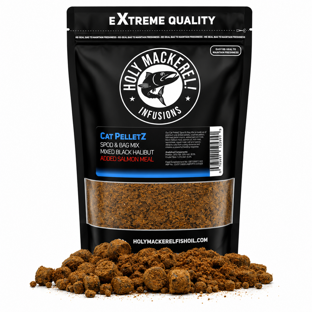 Holy Mackerel 20mm Pre Drilled Glugged Halibut Pellets | Catfish Baits & Liquids