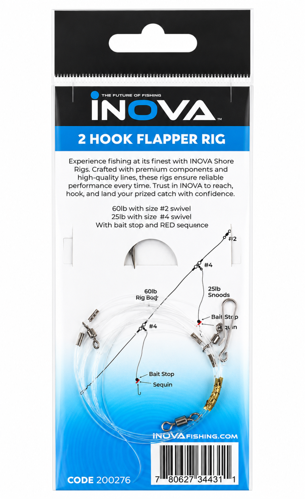 INOVA 2 HOOK FLAPPER READY TIED SEA RIGS | SEA FISHING RIGS