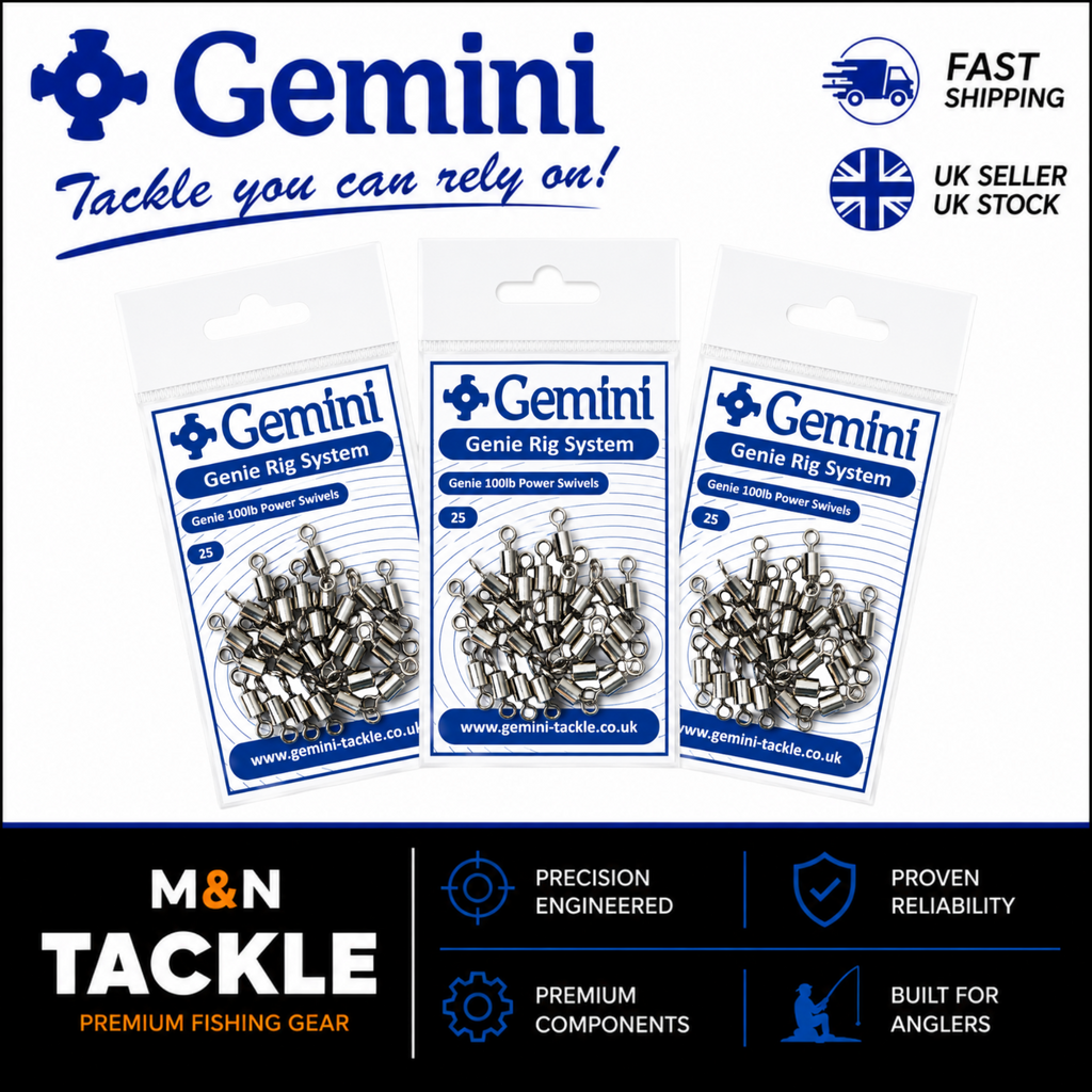 GEMINI TACKLE GENIE 100lb POWER SWIVELS  | SEA FISHING RIG ACCESSORIES