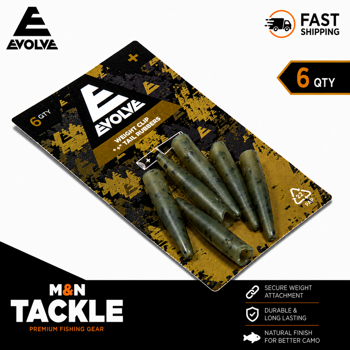 EVOLVE TACKLE WEIGHT CLIP TAIL RUBBERS  | CARP FISHING RIG ACCESSORIES