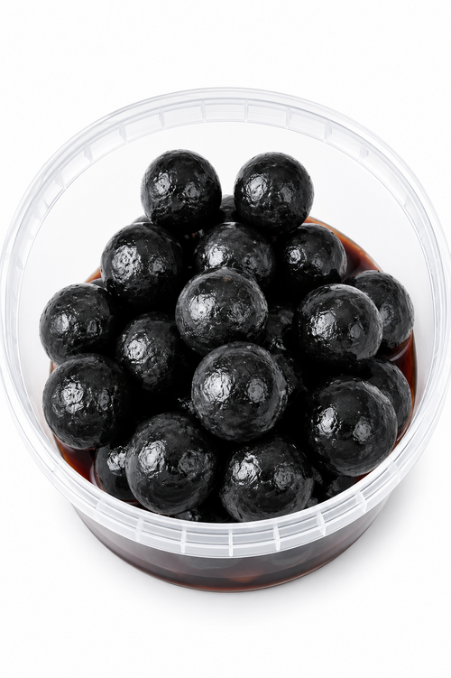 Catfish Pro Black Halibut 24mm Glugged Boilies In Resealable Tub | Catfish Bait