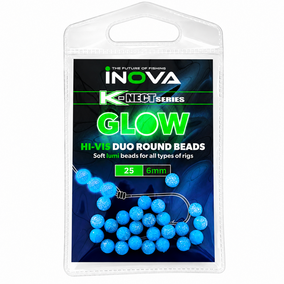 INOVA HI VIZ DUO ROUND BEADS - ALL COLOURS | SEA FISHING RIG ACCESSORIES