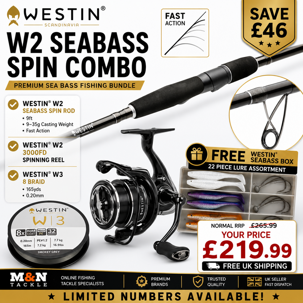 Westin W2 Seabass Spin 9ft 9-35g Rod & Reel Combo | Saltwater Lure Fishing