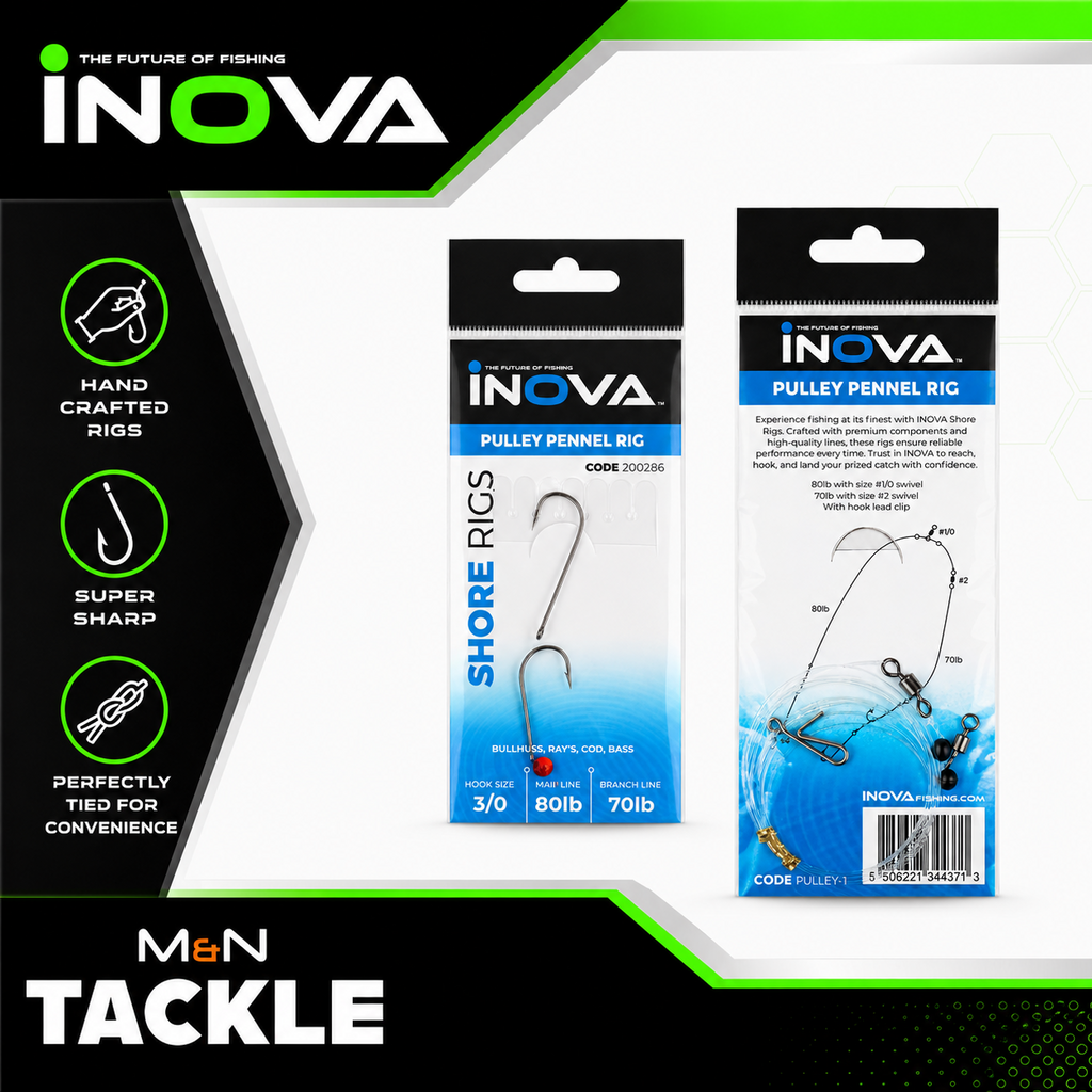 INOVA PULLEY PENNEL READY TIED SEA RIGS | SEA FISHING - BASS, RAYS, SMOOTHOUND