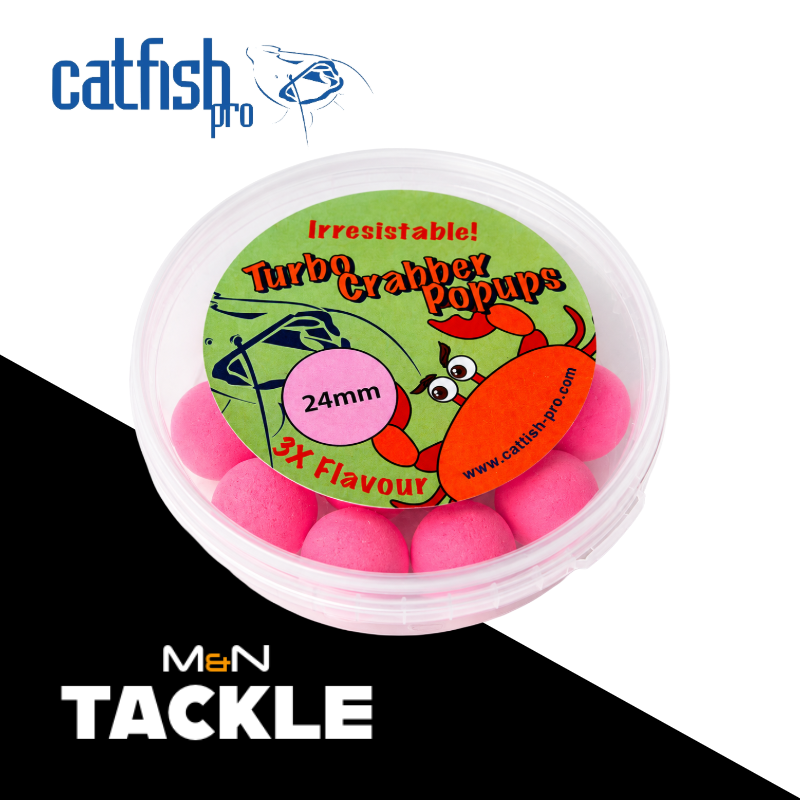 CATFISH PRO TURBO CRABBER 24mm PINK POP-UPS IN RESEALABLE TUB | CATFISH BAIT