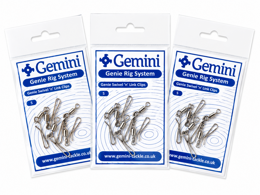 GEMINI TACKLE GENIE SWIVEL 'n' LINK CLIPS  | SEA FISHING RIG ACCESSORIES