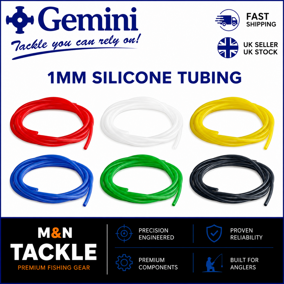 GEMINI TACKLE GENIE 1mm SILICONE RIG TUBING | SEA FISHING RIG ACCESSORIES