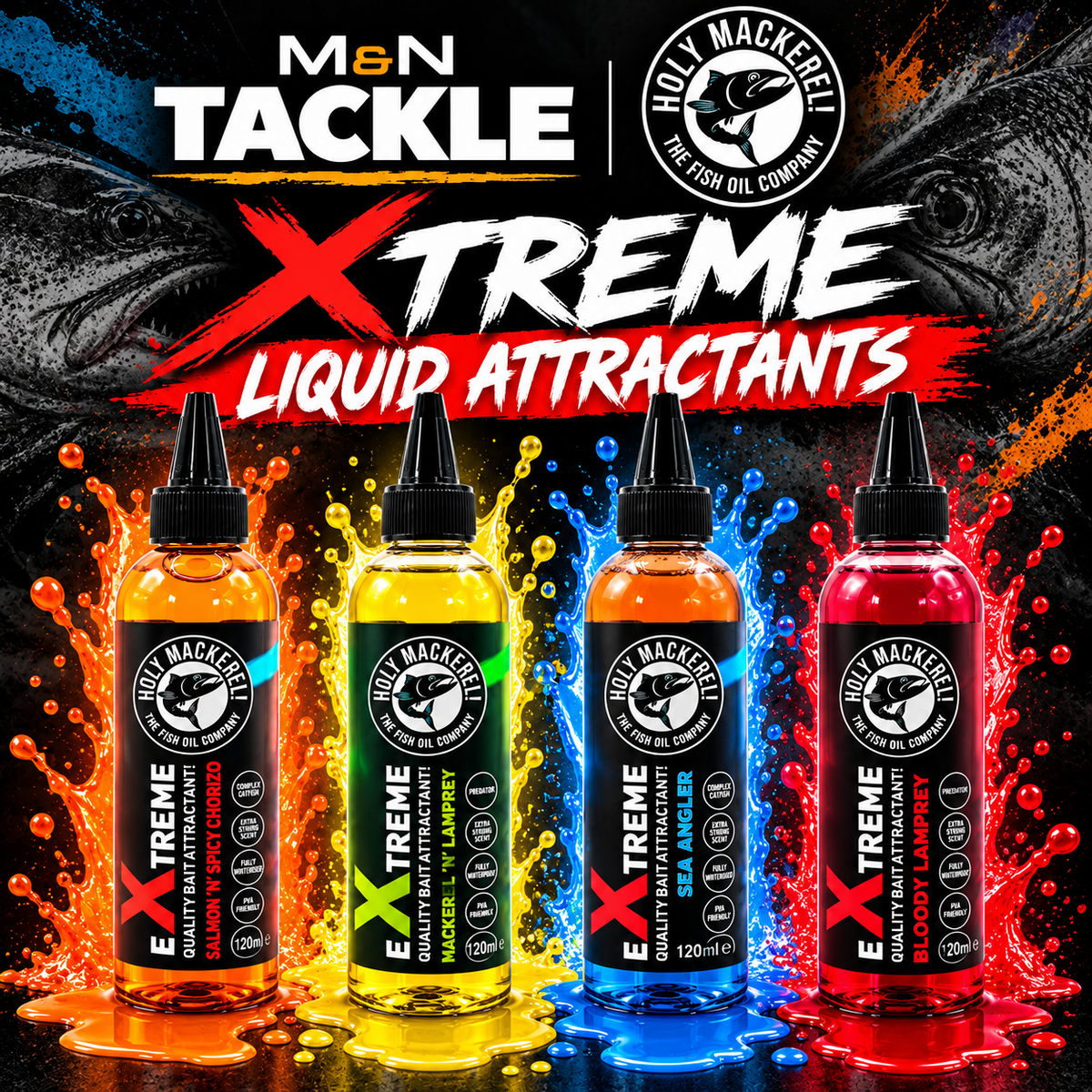 HOLY MACKEREL xTREME LIQUID 120ml BAIT ATTRACTANTS | PIKE/PREDATOR FISHING