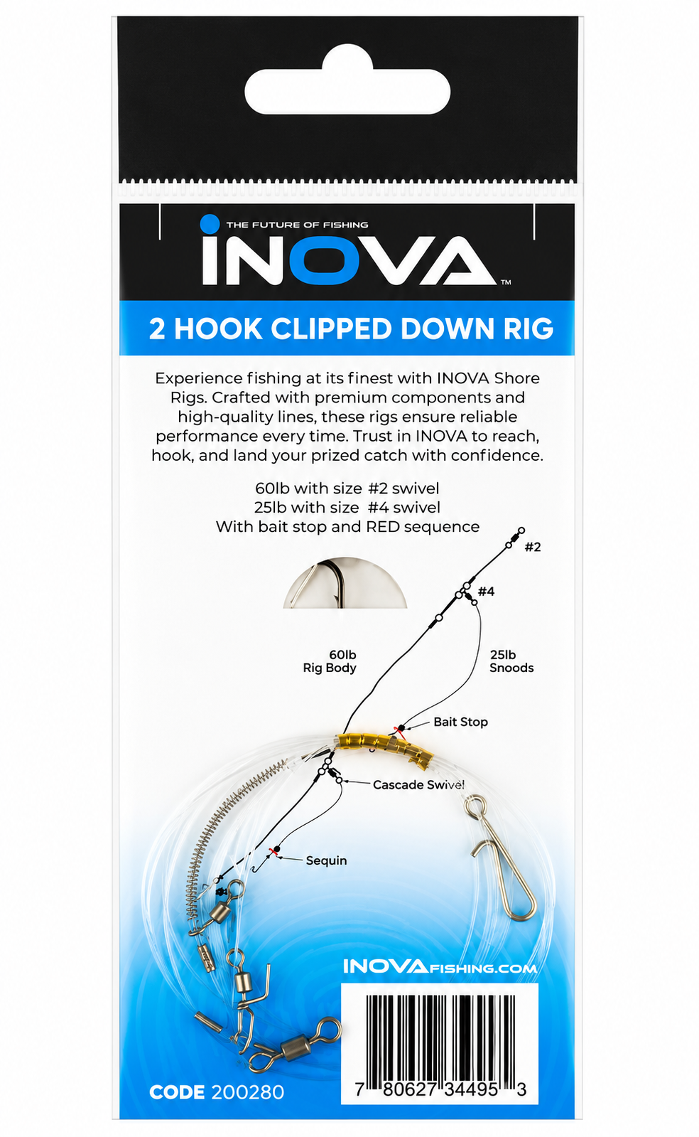 INOVA 2 HOOK CLIP DOWN READY TIED SEA RIGS | SEA FISHING RIGS