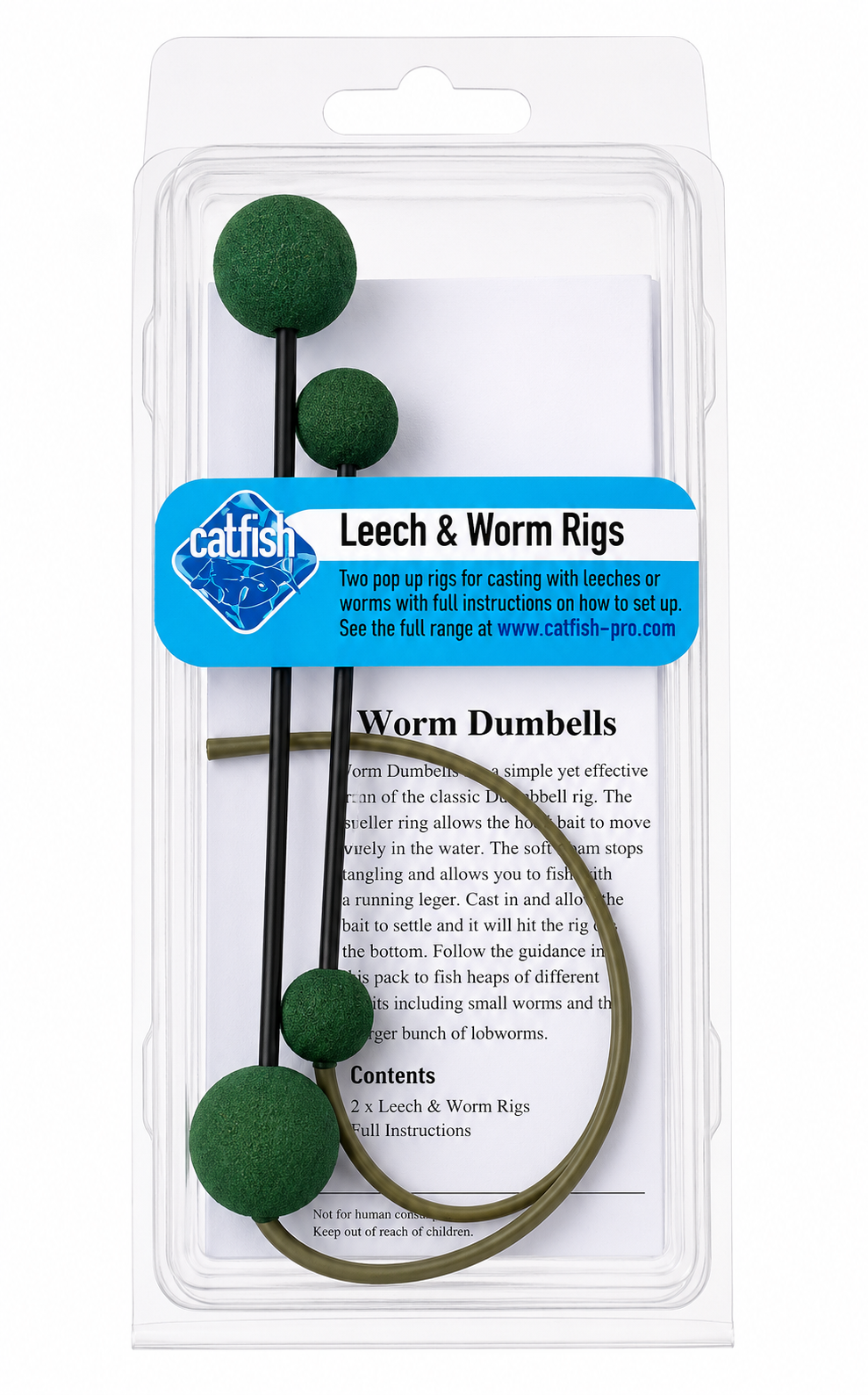 Catfish Pro Dumbell Leech & Worm Rig | Catfish Fishing Ready Tied Rigs
