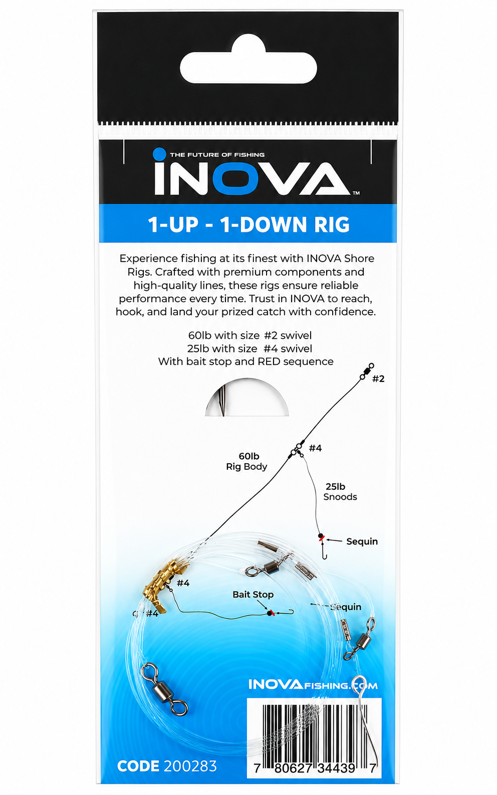 INOVA 1 UP 1 DOWN READY TIED SEA RIGS | SEA FISHING RIGS, COD, BASS, BREAM, RAYS