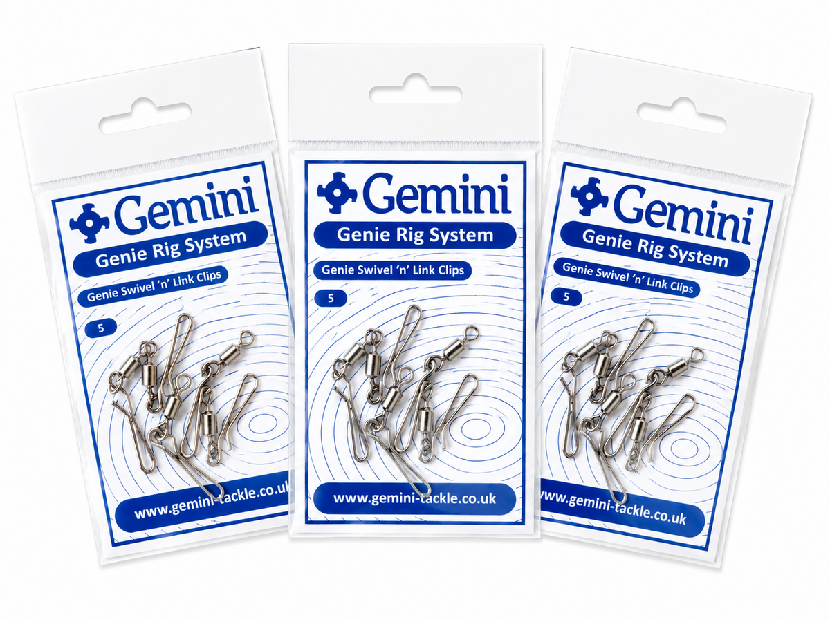 GEMINI TACKLE GENIE SWIVEL 'n' LINK CLIPS  | SEA FISHING RIG ACCESSORIES