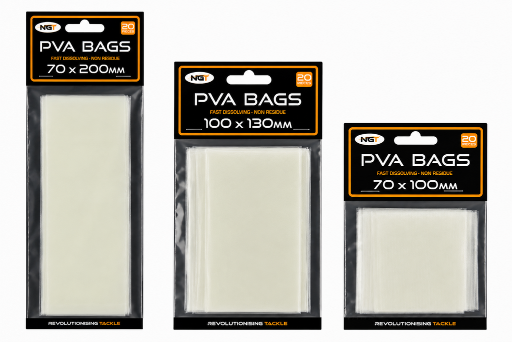NGT PVA Bag 3 Pack Bundle Deal - Mix & Match Sizes | Carp Fishing PVA Products