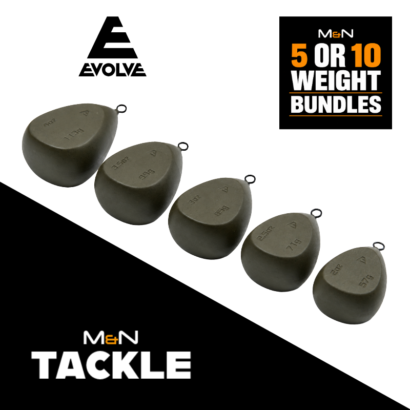 EVOLVE TACKLE LEAD FREE FLAT PEAR SWIVEL WEIGHT PACKS | CARP FISHING WEIGHTS