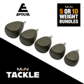 EVOLVE TACKLE LEAD FREE FLAT PEAR SWIVEL WEIGHT PACKS | CARP FISHING WEIGHTS