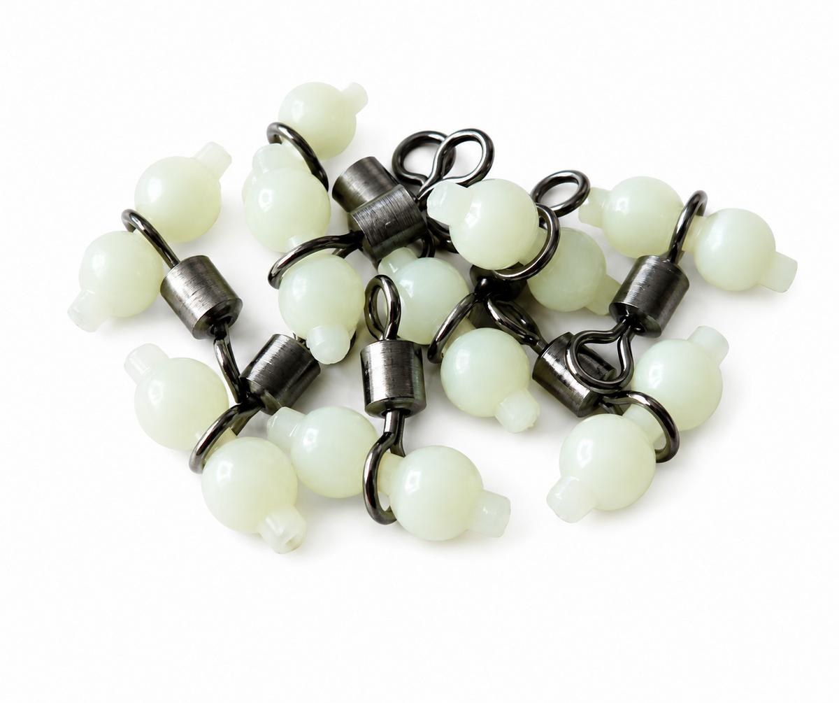 INOVA GLOW INLINE BEADED SWIVELS x 10 PER PACKET  | SEA FISHING RIG ACCESSORIES