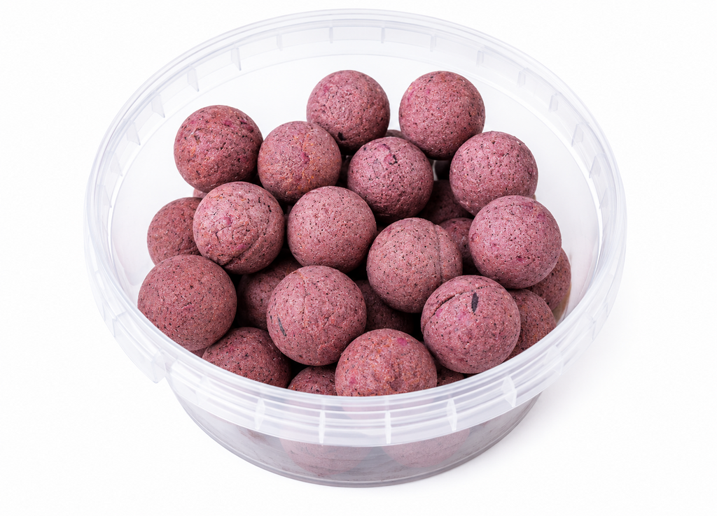 Catfish Pro Pink Squidders 24mm Glugged Boilies In Resealable Tub | Catfish Bait