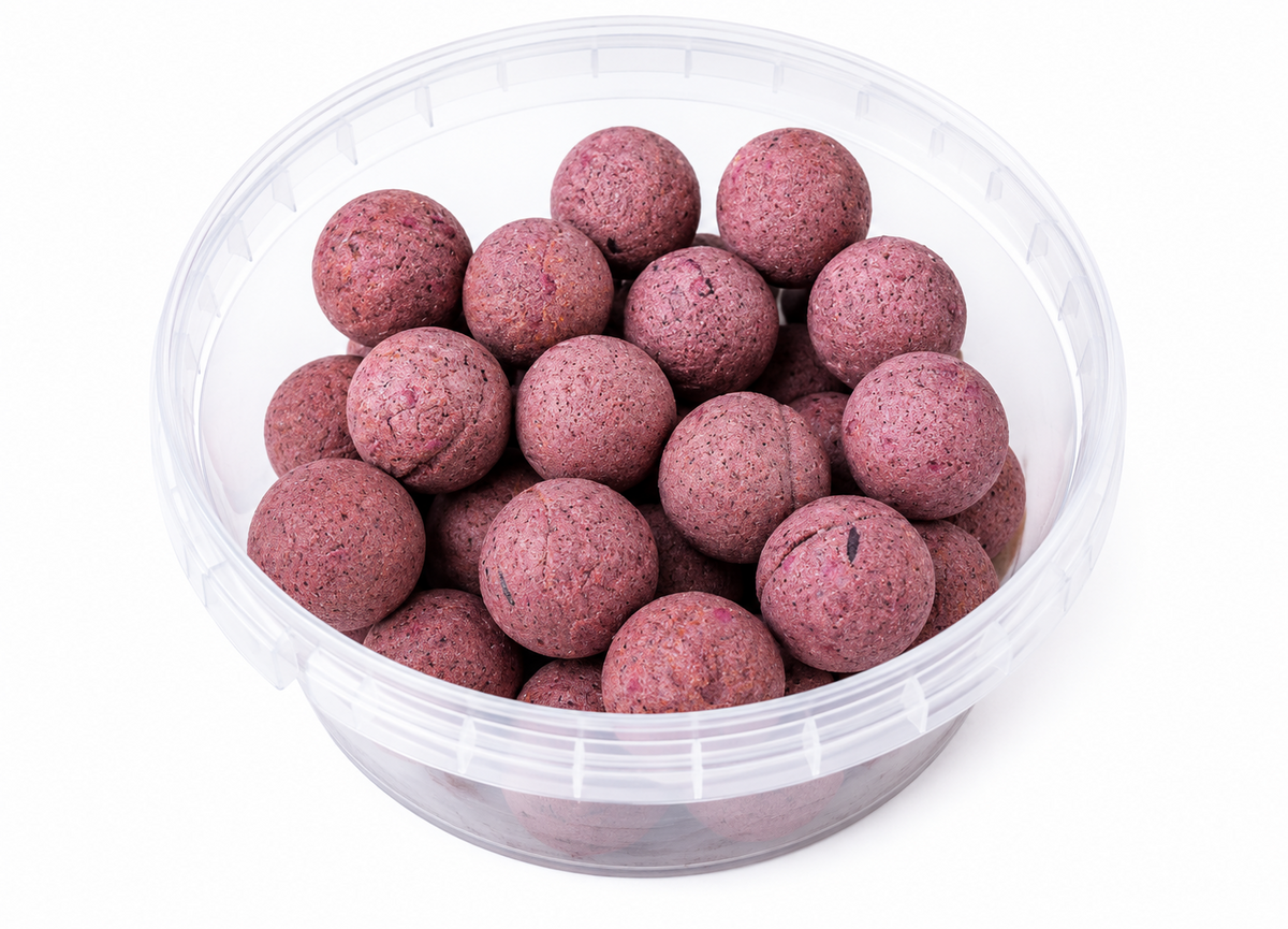 Catfish Pro Pink Squidders 24mm Glugged Boilies In Resealable Tub | Catfish Bait