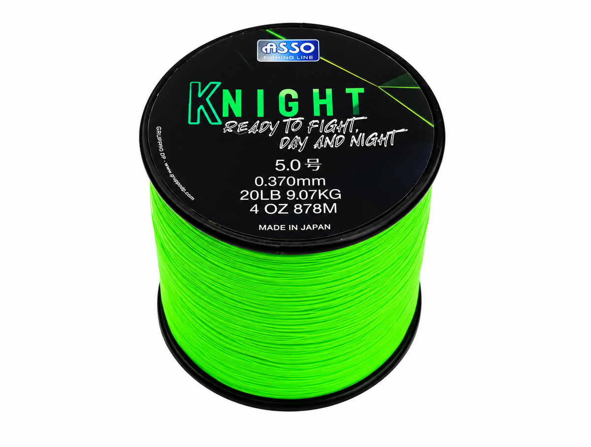 ASSO KNIGHT SURFCASTING LINE - HI VIZ GREEN 4oz SPOOLS | NEW- SURFCASTING MONO