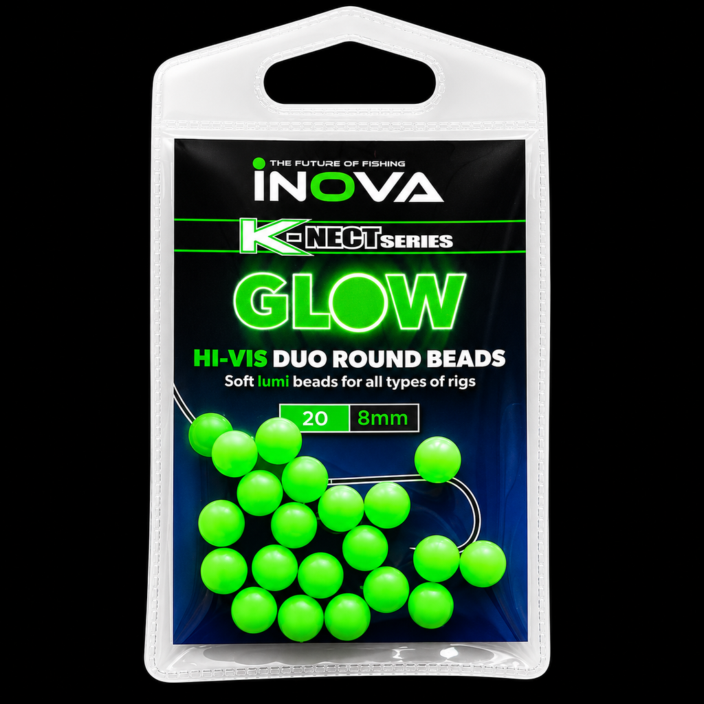 INOVA HI VIZ DUO ROUND BEADS - ALL COLOURS | SEA FISHING RIG ACCESSORIES
