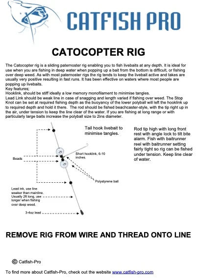 Catfish Pro Ready Tied Cat-o-copter Rig | Catfish Fishing Ready Tied Rigs