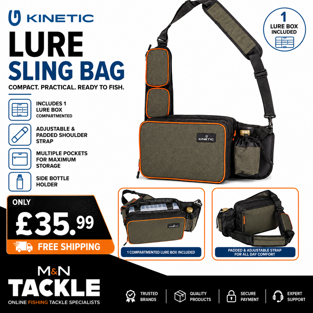 Kinetic Fishing Lure Sling Bag - New | Predator Fishing Luggage