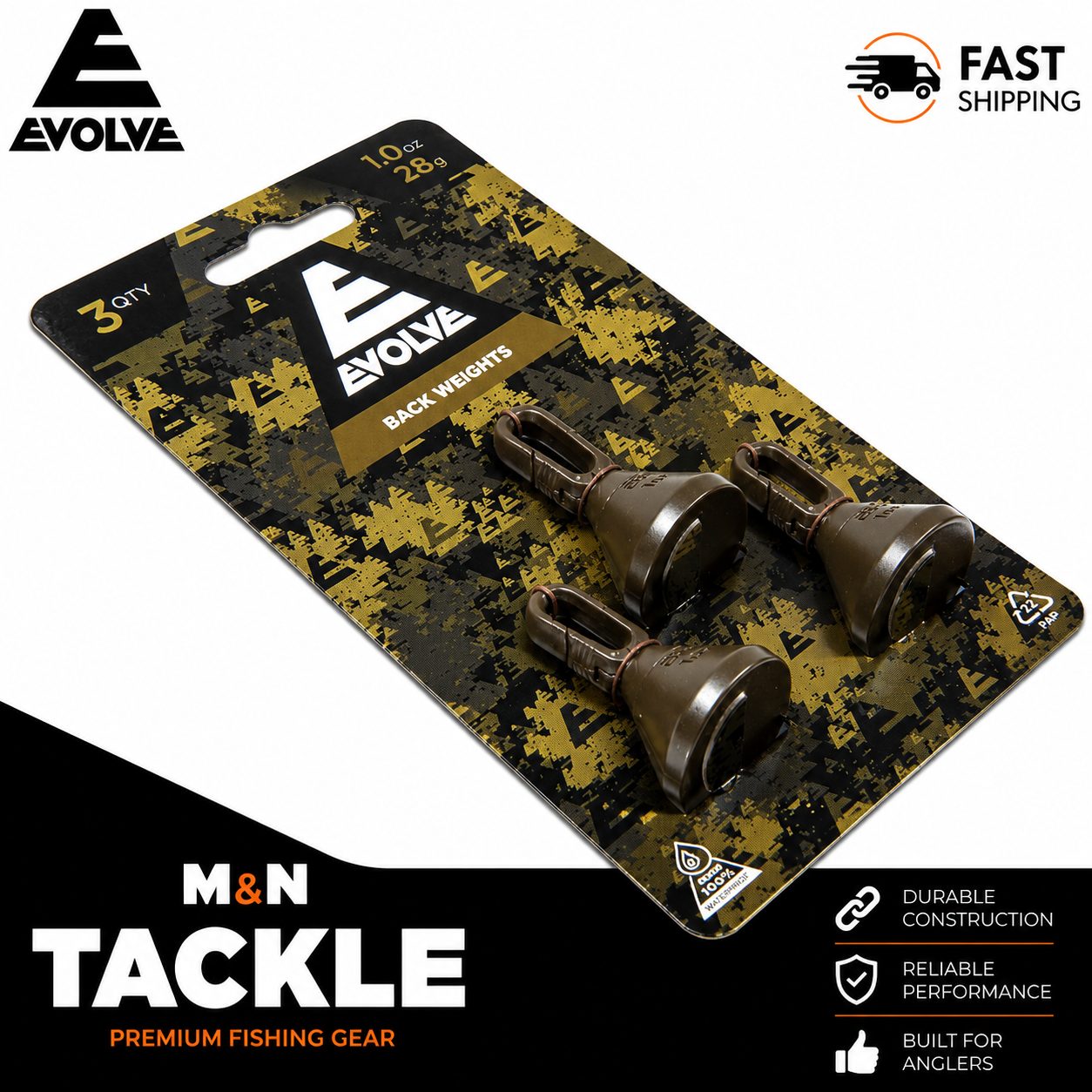 Evolve Tackle Lead Free Back Weights - Non Toxic | Carp Fishing Accessories
