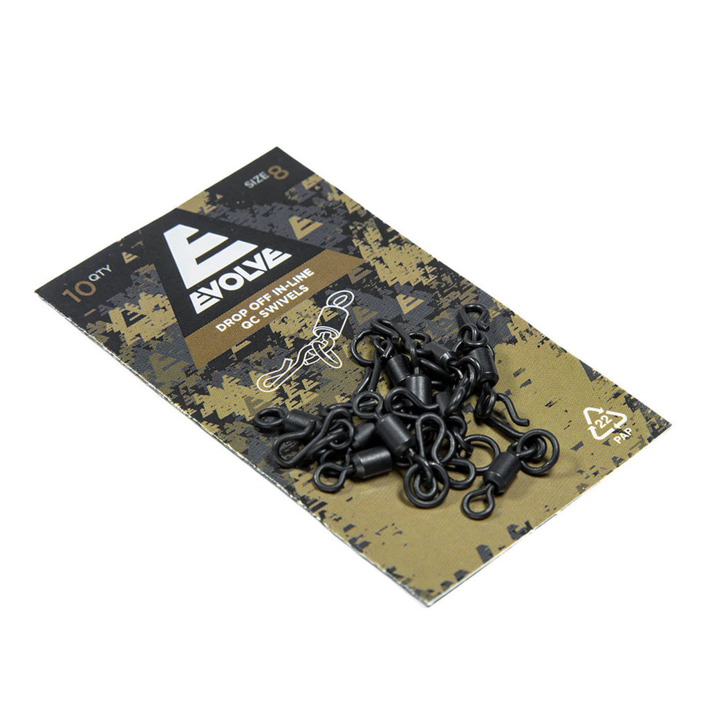 Evolve Tackle Drop Off Inline QC Swivels | Carp Fishing Rig Accessories