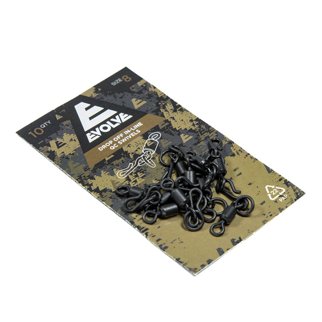 Evolve Tackle Drop Off Inline QC Swivels | Carp Fishing Rig Accessories