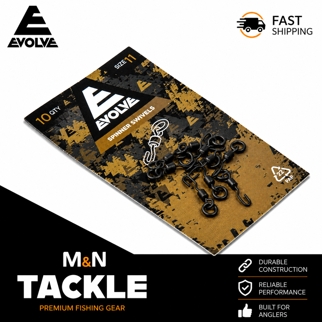 Evolve Tackle Spinner Swivels | Carp Fishing Rig Accessories