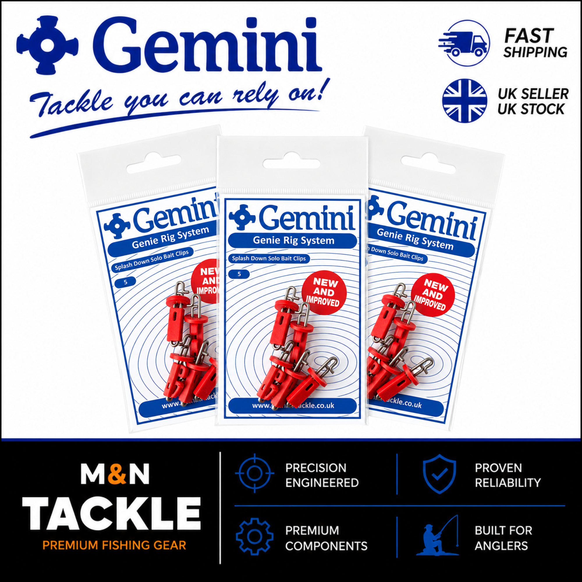Gemini Tackle Splash Down Solo Bait Clips | Sea Fishing Rig Accessories