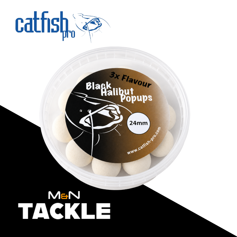 Catfish Pro Black Halibut 24mm White Pop-Ups