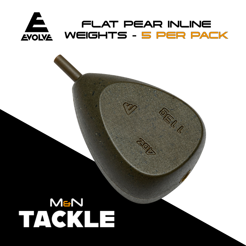 Evolve Tackle Flat Pear Inline Lead Free Weights x 5 Pack