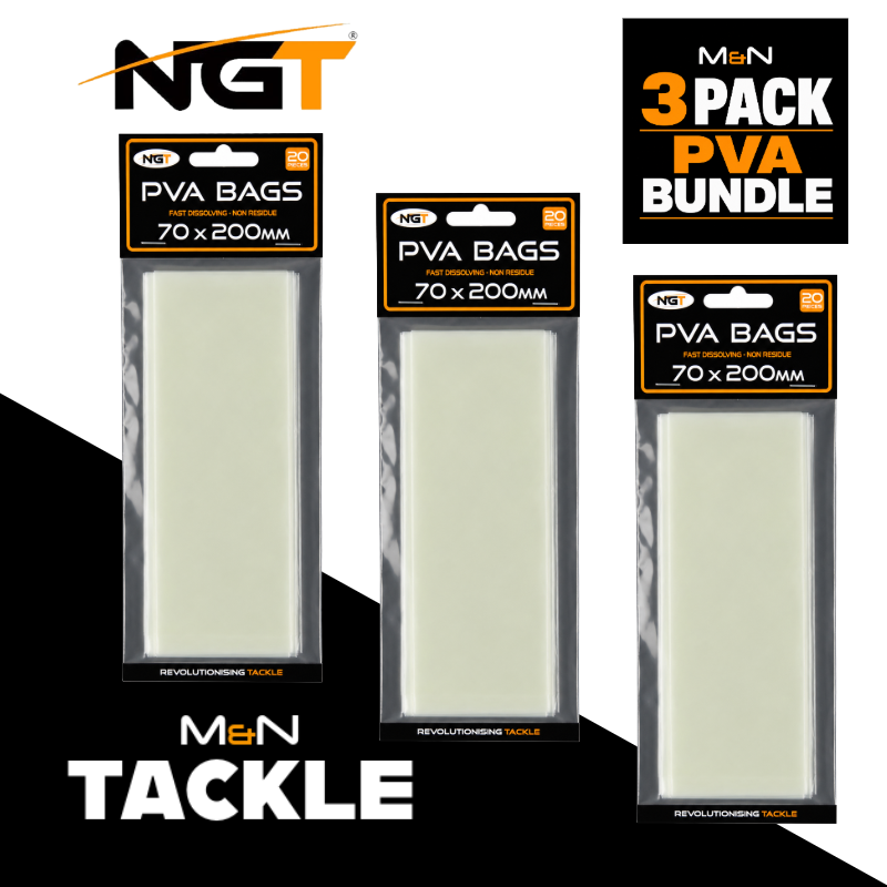 NGT PVA Bag 3 Pack Bundle Deal - 70x200mm 20 Bags per pack