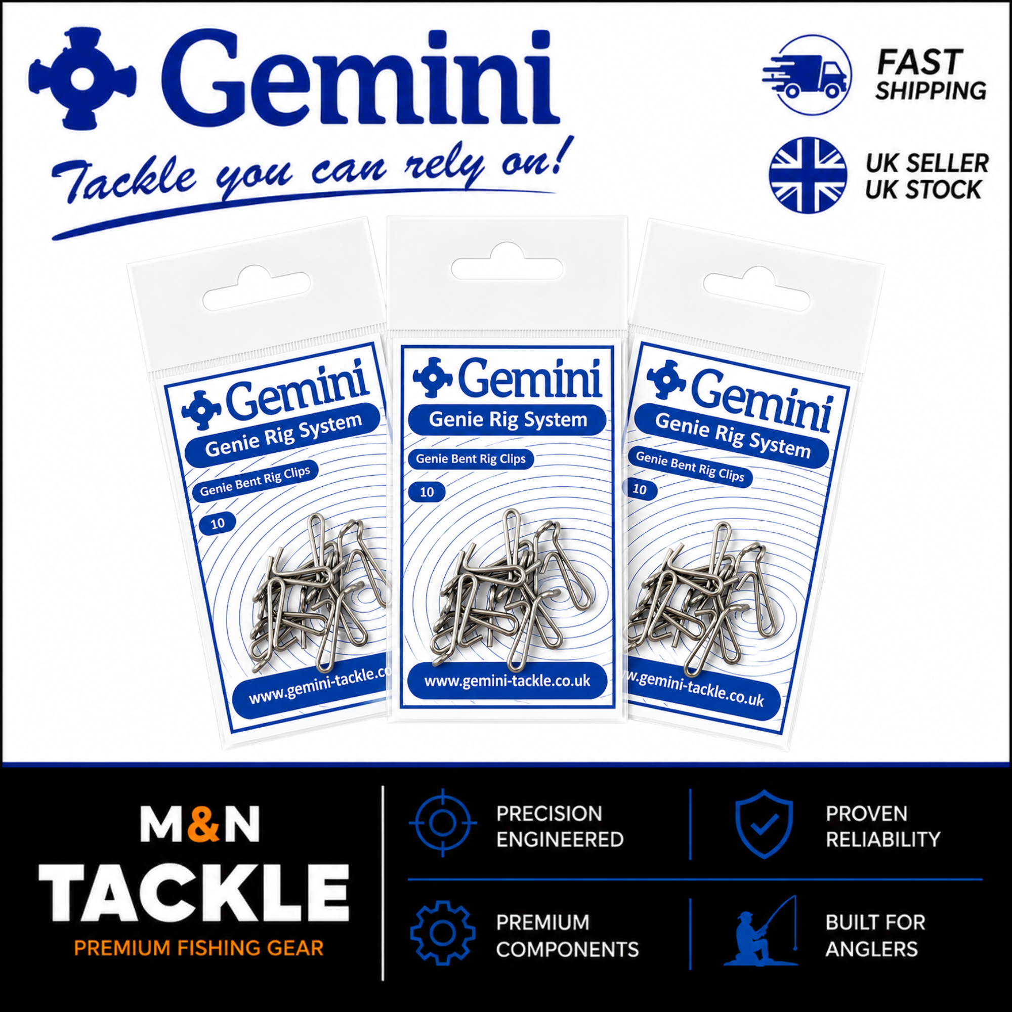 Gemini Tackle Genie Bent Rig Clips | Sea Fishing Rig Accessories
