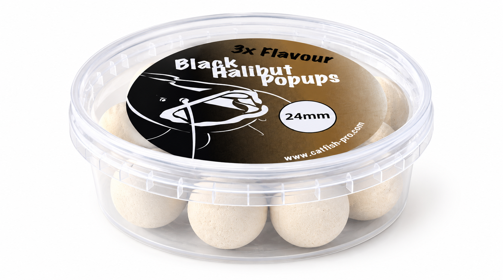 Catfish Pro Black Halibut 24mm White Pop-Ups