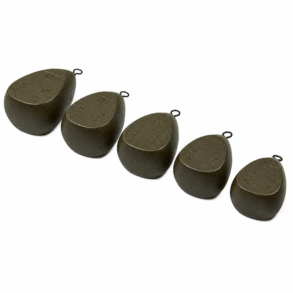 Evolve Tackle Flat Pear Swivel Lead Free Weights x 5 Pack